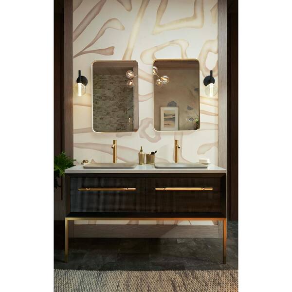 KOHLER Enivo 37 in. W x 22.4 in. D x 17 in. H Bathroom Vanity Cabinet without Top in Gloss Black