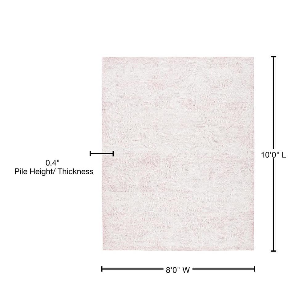 Ivory Floral 8' x 10' Handmade Wool Tufted Area Rug