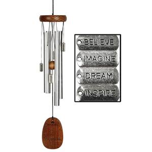 Signature Collection, Woodstock Charm Chime, 16 in. Inspiration Silver Wind Chime