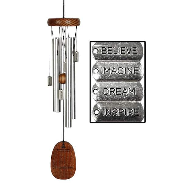 WOODSTOCK CHIMES Signature Collection, Woodstock Charm Chime, 16 in. Inspiration Silver Wind Chime