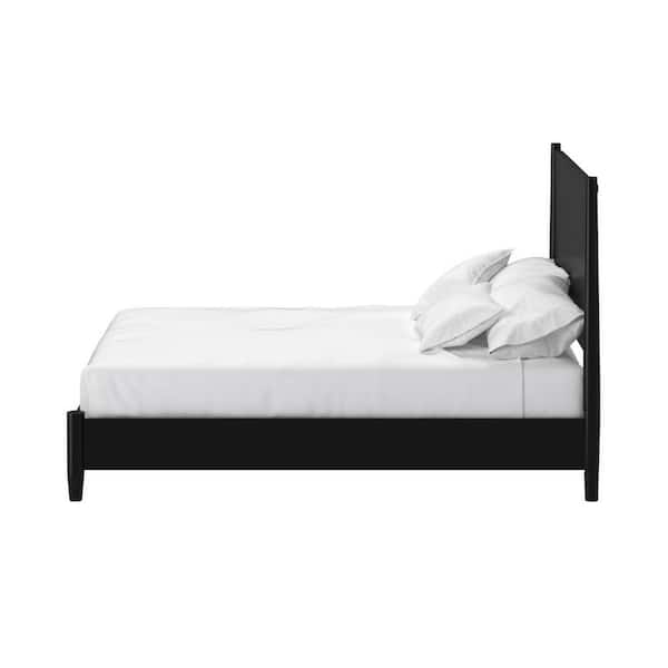 HomeRoots Black Wood Frame King Panel Bed