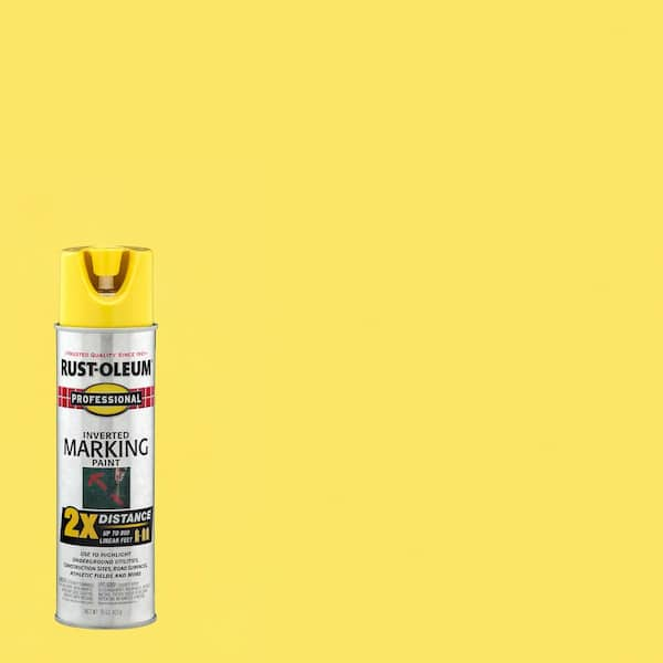 Rust-Oleum Professional 15 oz. High Visibility Yellow 2X Distance Inverted Marking Spray Paint (6-Pack)