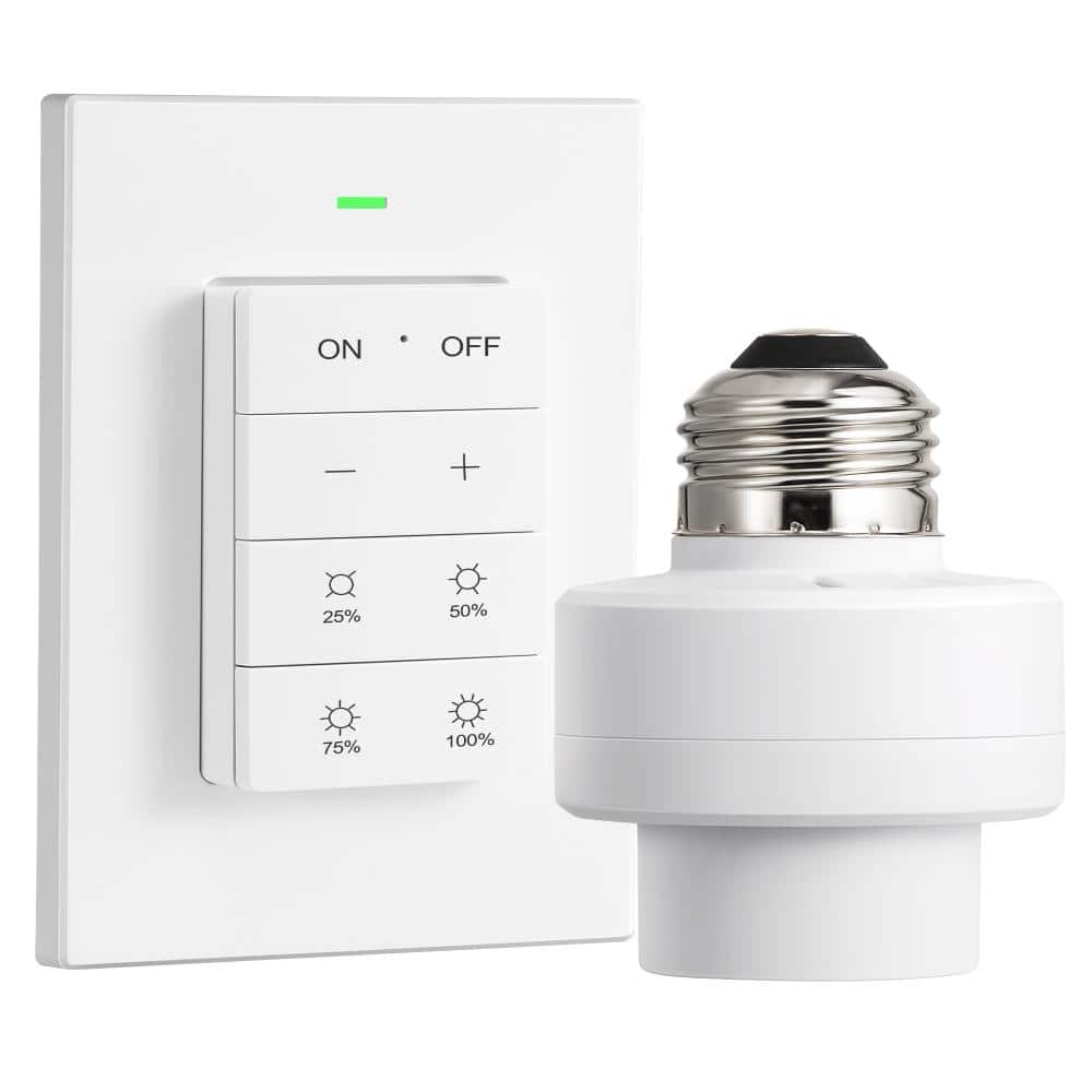 Wireless Remote Control Light Socket with Dimmer, E26/E27 Wall Mounted Light Switch, ETL Listed for Garage Basement price history on PriceWatchPro