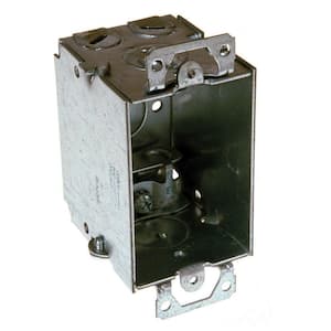 3 in. H x 2 in. W x 2-1/2 in. D 1-Gang Gangable Switch Box with One 1/2 in. KO, AC/MC/Flex Clamps, Plaster Ears, 1-Pack
