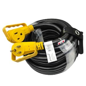 50 ft. 6/3 Heavy Duty 50 Amp 250-Volt Outdoor NEMA 6-50 Welder/EV Charger Extension Cord and Lighted End, Black