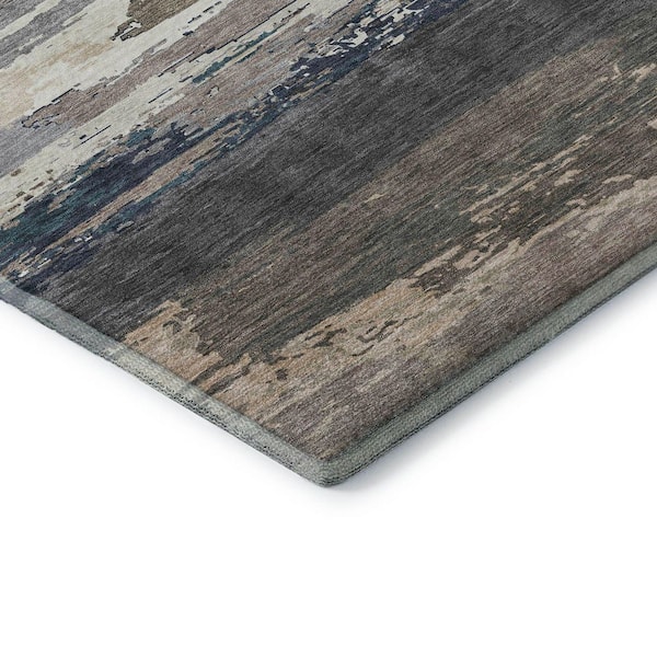 Mayfield Premium Machine Washable Abstract AMF1280 Black 3 ft. x 4 ft. Area Rug
