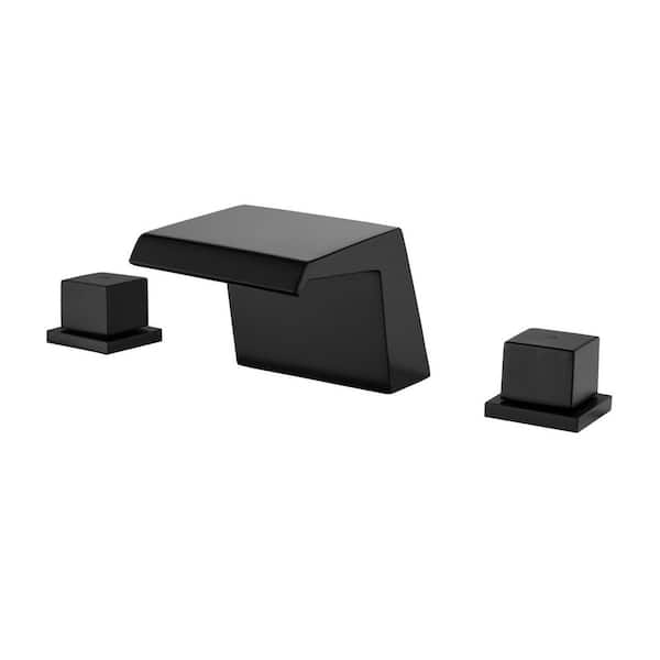 8 in. Widespread Double Handle Bathroom Faucet in Black