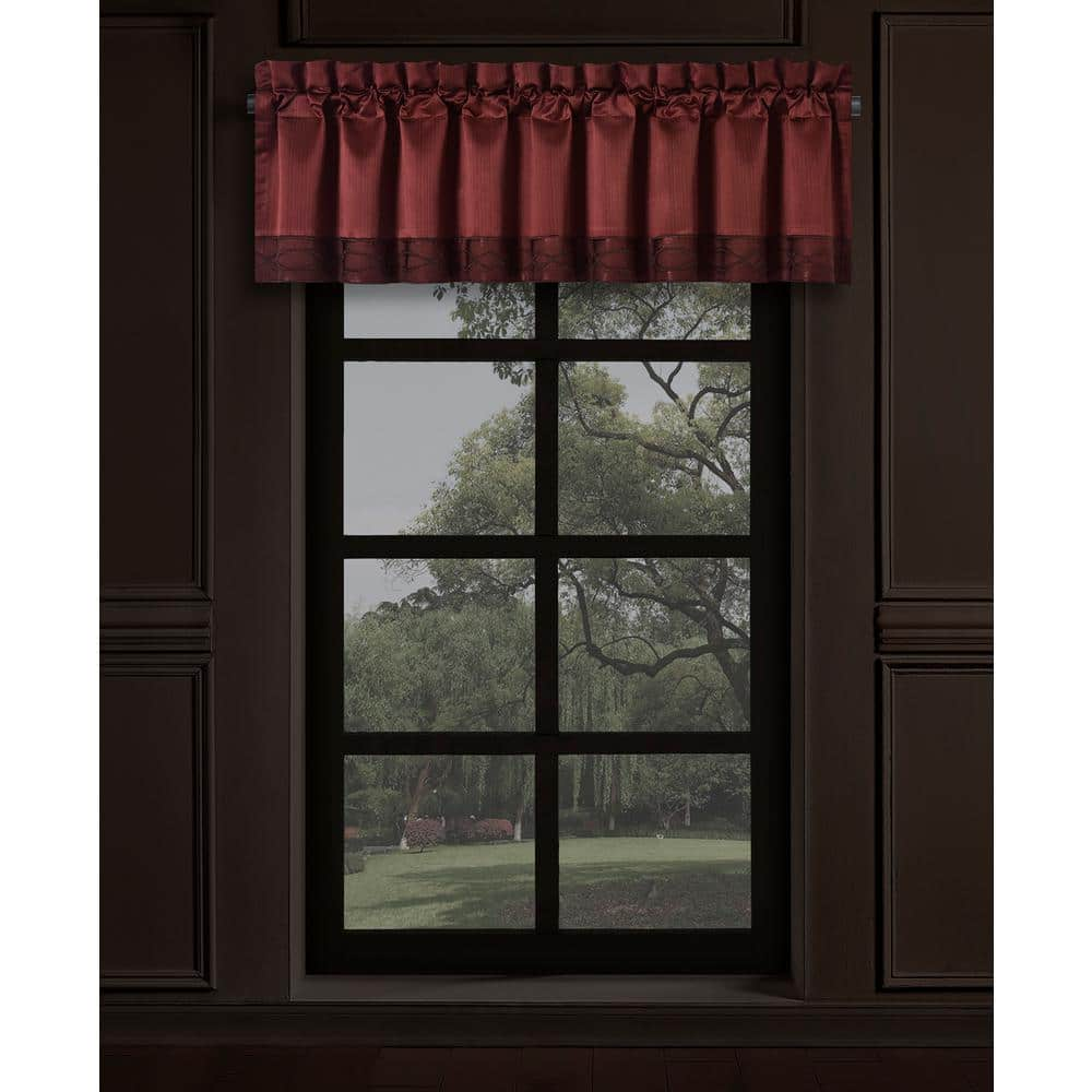 Red scarf deals valance window treatments