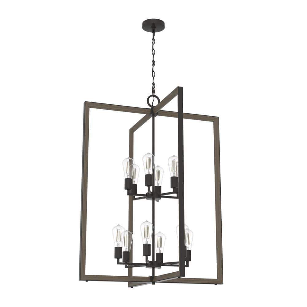 Woodburn Noble Bronze 12-Light Modern Lantern Pendant