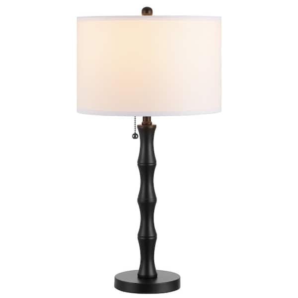 WINGBO 29.5 in. Bamboo Table Lamp Industrial Black Table Lamp (Set of 2
