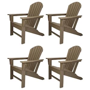 HDPE Outdoor Lounge Chair in Gray Set of 4