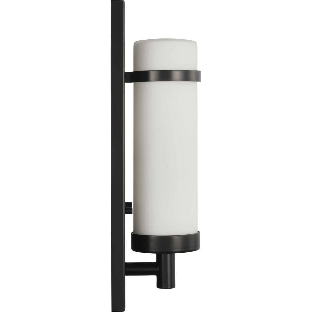 Matte Black Etched Opal Glass Dimmable Wall Sconce