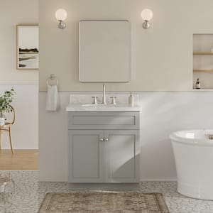 Hamlet 30 in. W x 21.5 in. D x 34.5 in. H . Bath Vanity Cabinet without Top in Grey
