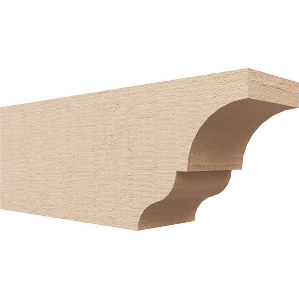 Ekena Millwork 4-in. x 6-in. x 16-in. Asheboro Woodgrain, Primed Tan Timberthane Polyurethane Rafter Tail Brace
