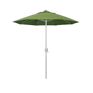 7.5 ft. Matted White Aluminum Market Patio Umbrella Auto Tilt in Spectrum Cilantro Sunbrella
