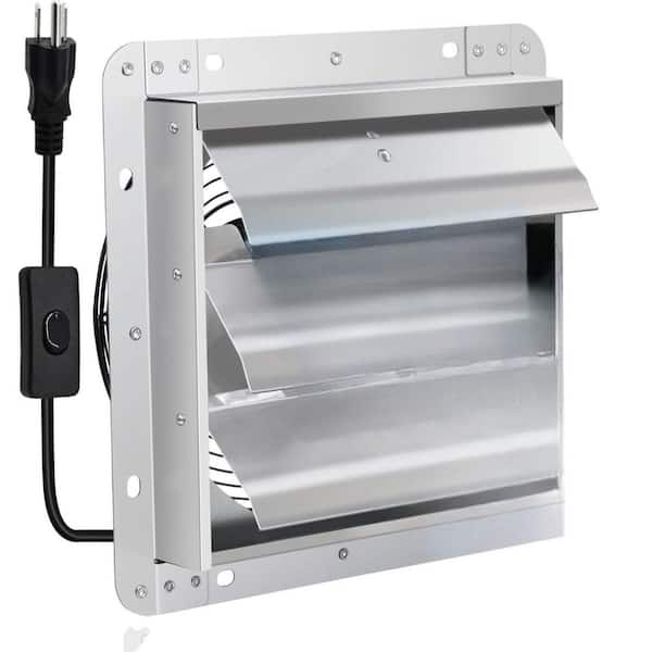 12 in. Shutter Exhaust Fan 970 CFM Gable Mount Vent Fan with On/Off Switch for Attic Greenhouse Electric Powered