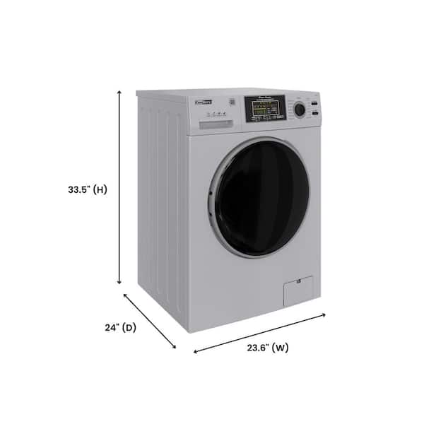 2.47 cu. ft. Vented All-in-One Washer Dryer Combo in Silver with 1400 RPM Spin Speed