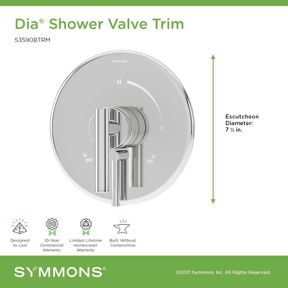 Dia Polished Chrome Wall Mounted Shower Valve Trim Kit