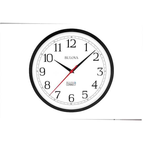 Bulova Slimeline Contemporary 12.5 in. Wall Clock with Molded Case Design and Accurate Time Anywhere