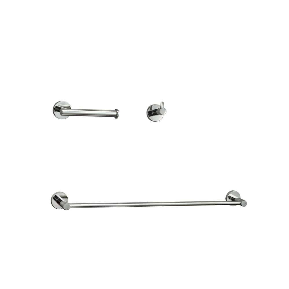 Timeless Home 3-Piece Bath Hardware Set with Mounting Hardware in Chrome
