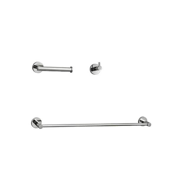 Unbranded Timeless Home 3-Piece Bath Hardware Set with Mounting Hardware in Chrome
