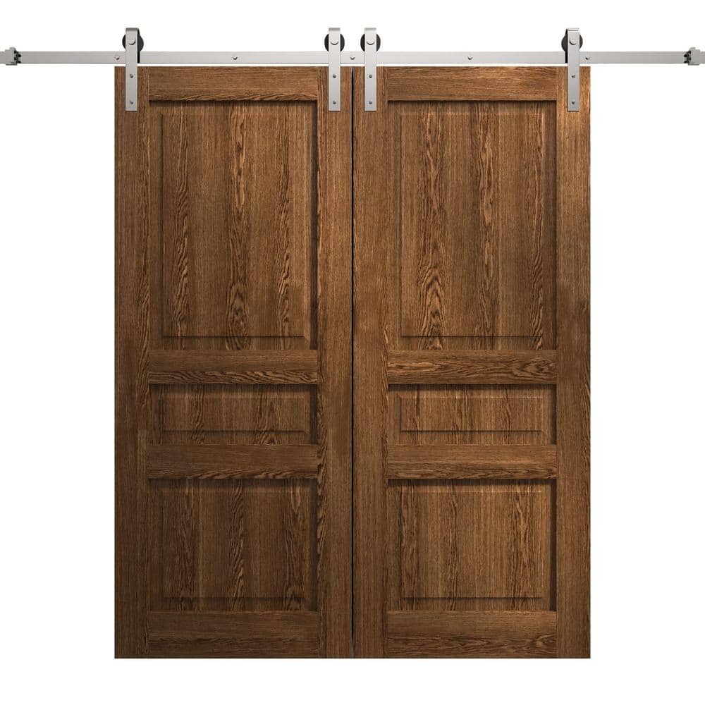 Assemble Required 60 in. x 84 in. Cognac Oak Solid Wood Double Barn Door Slab With Hardware price history on PriceWatchPro