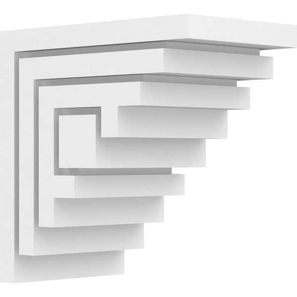 Ekena Millwork 5 in. x 8 in. x 8 in. Standard Landon Unfinsihed Architectural Grade PVC Bracket