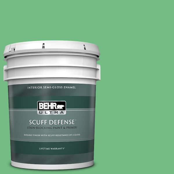 BEHR ULTRA 5 gal. #P400-5 Winter Shamrock Extra Durable Semi-Gloss Enamel Interior Paint & Primer