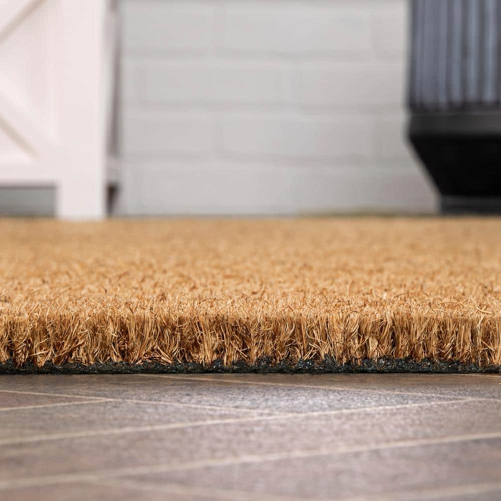 Peater Classic Casual Light Brown Coir Rectangular 2 ft. x 4 ft. Doormat