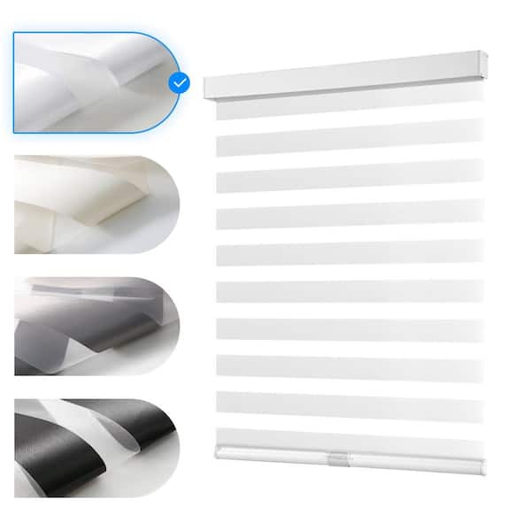 Aosky Zebra Blinds Cordless Shades-Dual Layer Light Filtering, Day