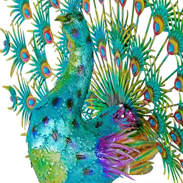 Alpine Corporation Jumbo Size Green Majestic Peacock Decor HEH376
