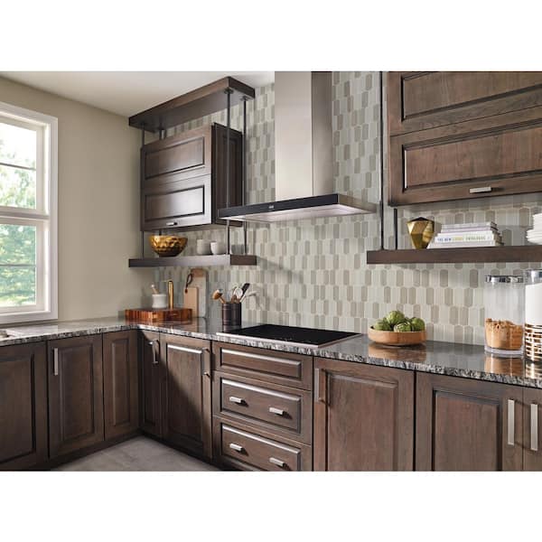 Silva Oak Picket 9.84 in. x 14.13 in. Glossy Glass Mesh-Mounted Mosaic Tile (14.55 sq. ft./Case)