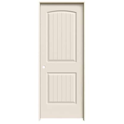 30 in. x 80 in. Santa Fe Primed Right-Hand Smooth Solid Core Molded Composite MDF Single Prehung Interior Door