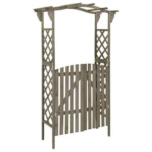 45.7 in. x 15.7 in. x 80.3 in. Solid Fir Wood Arbor Pergola with Gate