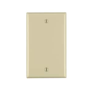 1-Gang No Device Blank Wallplate Standard Size Thermoplastic Nylon Box Mount Ivory