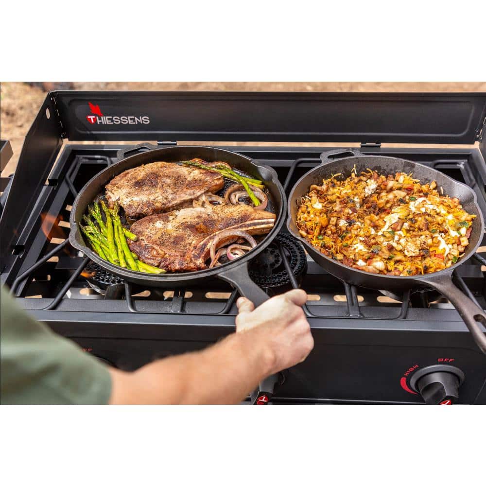 Thiessens Black 3-Burner Liquid Propane Gas Grill with Folding Side Shelf
