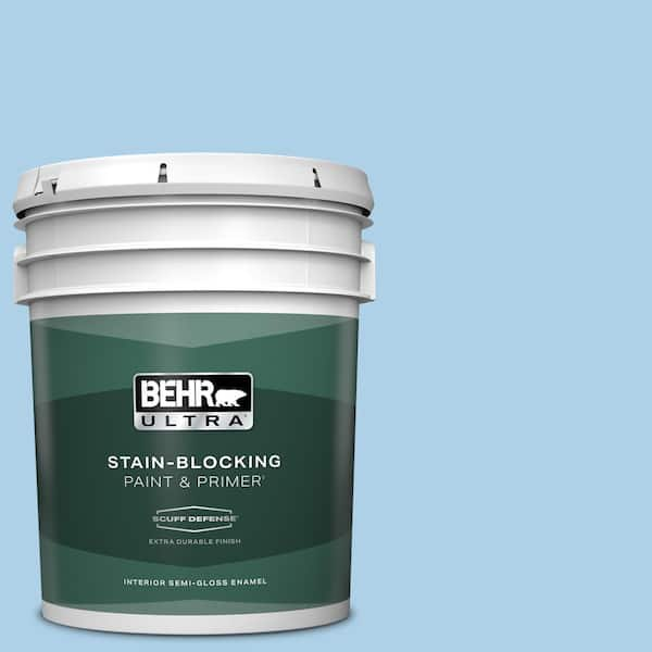 BEHR ULTRA 5 gal. #560A-3 Utah Sky Extra Durable Semi-Gloss Enamel Interior Paint & Primer