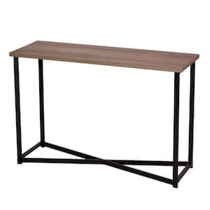 44 in. Gray/Brown Rectangle Acrylic Console Table