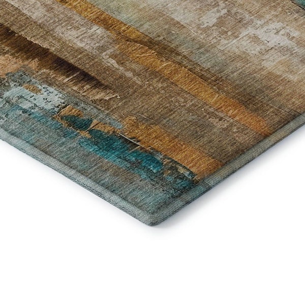 Mayfield Premium Machine Washable Abstract AMF2020 Beige 3 ft. x 4 ft. Area Rug