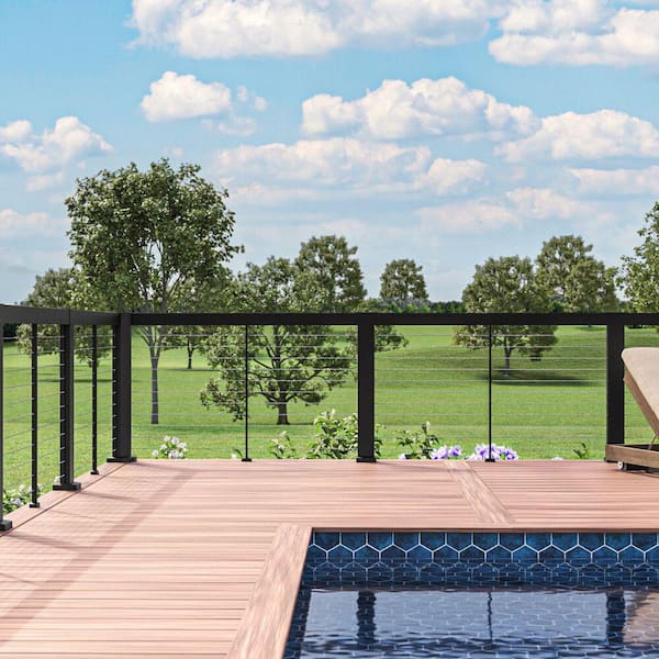 Elevation Aluminum 2.29 in. x 3.31 in. x 5.73 ft. Matte Black Beam Kit for Cable Railing System
