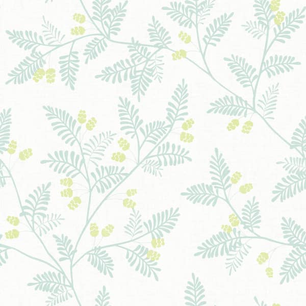 A-Street Prints Ardell Botanical Blue Matte Paper Wallpaper Sample