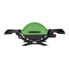 Weber Q 1200 1-Burner Portable Tabletop Propane Gas Grill in Green with Built-In Thermometer 51070001