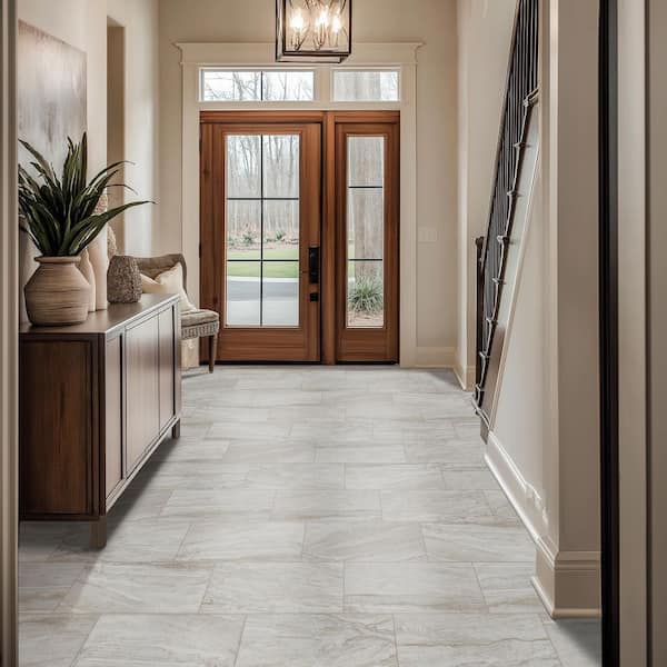 Vigo Gris 12 in. x 24 in. Matte Ceramic Stone Look Floor and Wall Tile (16 sq. ft./Case)