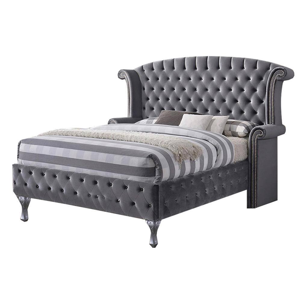 Rebekah Gray Wood Frame King Panel Bed -  Acme Furniture, 25816EK