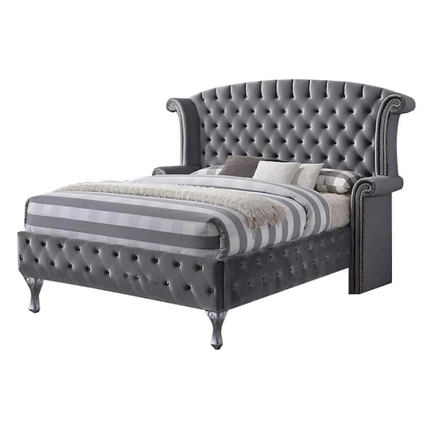 Acme Furniture Rebekah Gray Wood Frame King Panel Bed