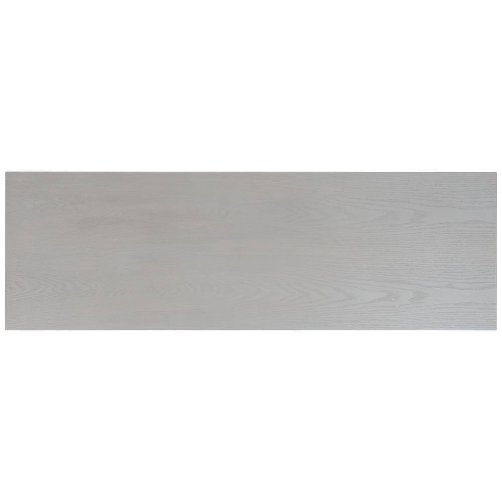 Gray and Black Rectangular Wood and Metal Console Table