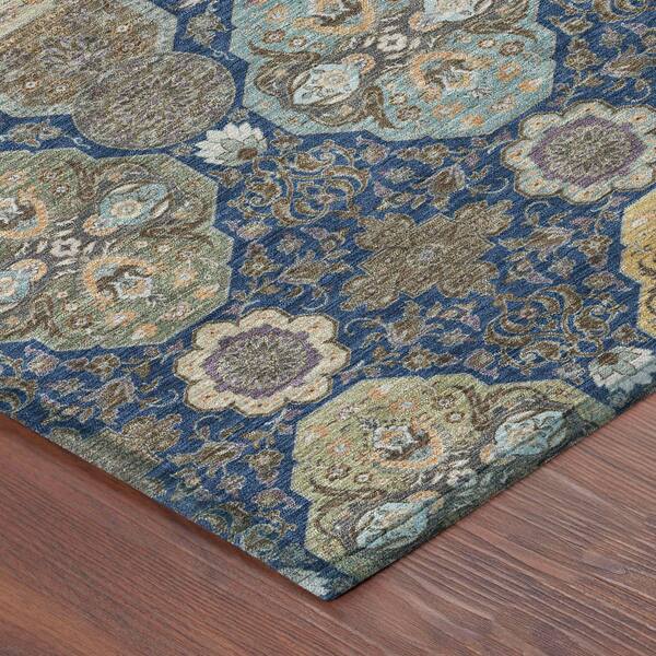 Chantille Machine Washable Indoor/Outdoor Abstract ACN2484 Navy 2 ft. x 3 ft. Accent Rug