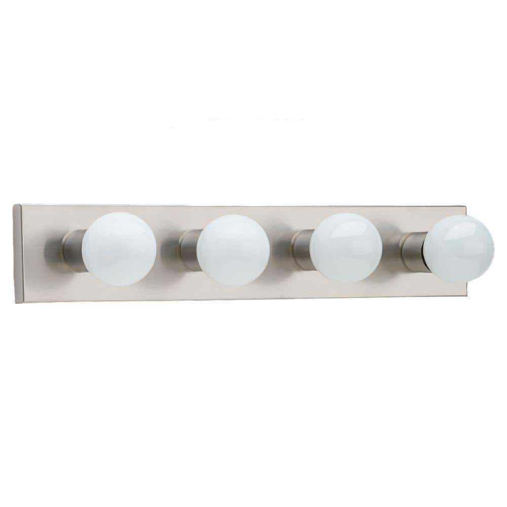 Brushed Stainless Steel 4-Light Dimmable Vanity Fixture
