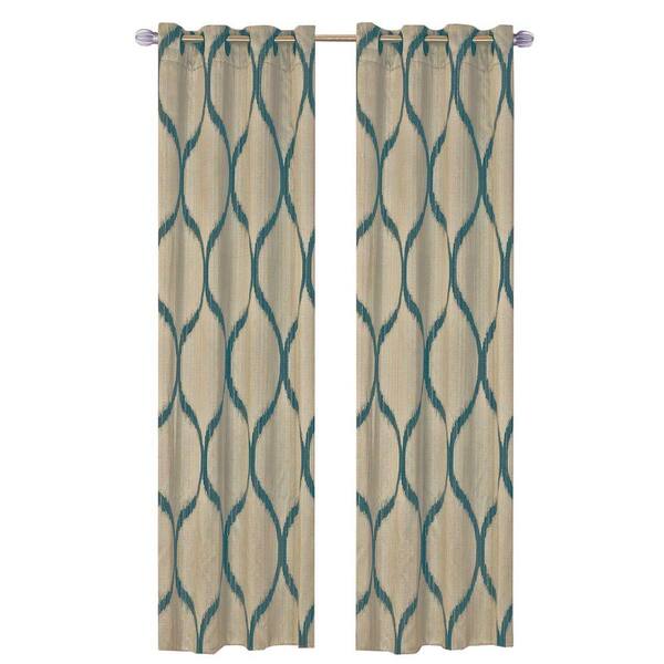 Lavish Home Sage Metallic Grommet Curtain Panel, 84 in. Length (Set of 2)