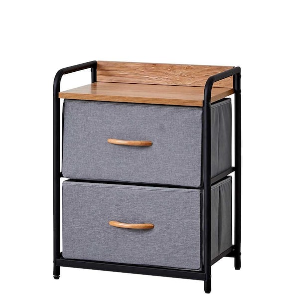 Unbranded Querencia Gray 2-Drawer Chest of Drawers (18 in W. X 20 in H)
